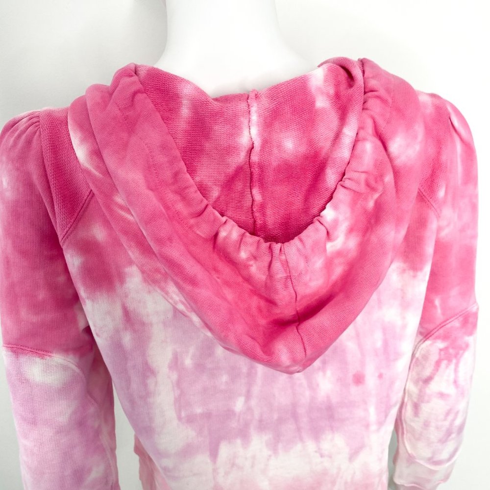 LoveShackFancy Kirby Tie Dye Sweatshirt Hoodie in Linear Bubble Gum Pink Size M - Picture 13 of 16